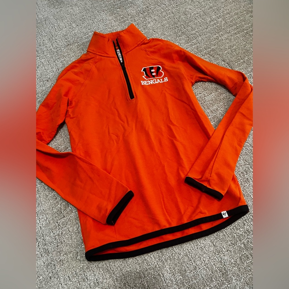 47 Brand Bengals Orange Quarter-Zip Pullover